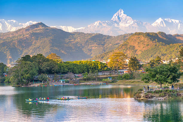 Pokhara city and lake views